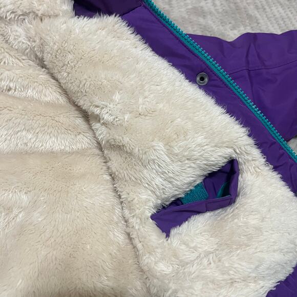 LANDS'END Kids Puffer Jacket‎ Lined Hooded Purple Girls Coat Size 10/12 - Picture 6 of 11
